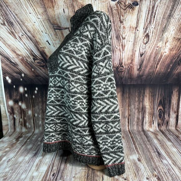 Christopher & Banks Womens Size X Large Black Gray Mock Neck Sweater 1/4 Zip Top - Picture 4 of 9